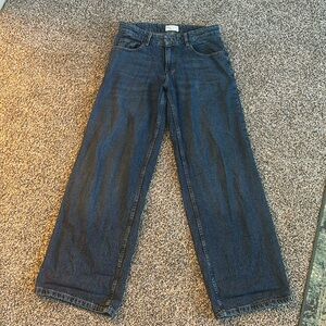 Motel Rocks Roomy Extra Wide Low Rise Jeans in color Mid Blue Used. Size W28 L34